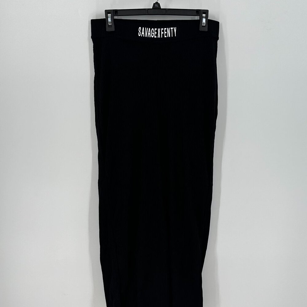 Women's Savage X Fenty Essential Heavy Rib Straight-Leg Logo Pant 1X
